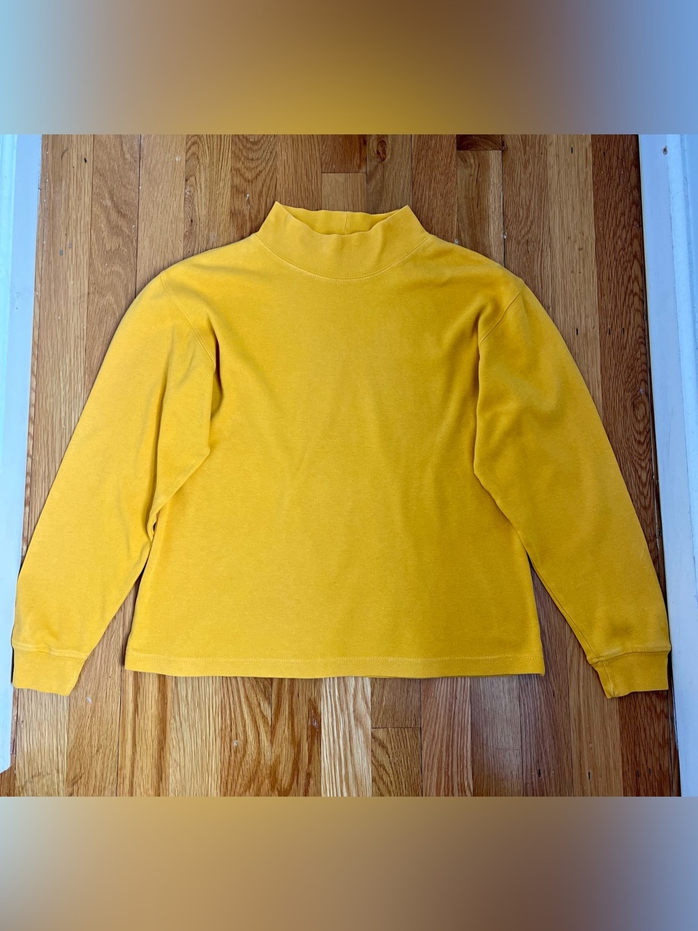 Vintage Lord & Taylor Mustard Yellow Mock Neck Pullover (PXS)